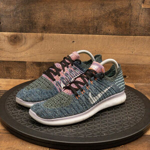 NIKE FREE RN FLYKNIT WOMENS ATHLETIC SHOES RUNNING WALKING GYM BLUE SIZE 9